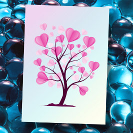 Boom van Liefde Boom van Harten Roze Pastel Waterv Briefkaart