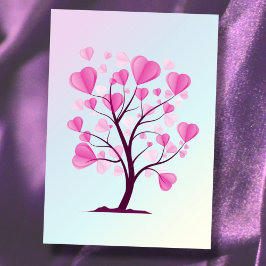 Boom van Liefde Boom van Harten Roze Pastel Waterv Kaart