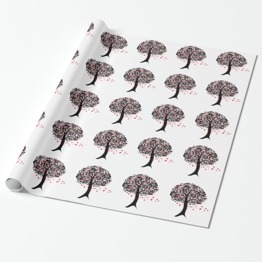 Boom van liefde cadeauverpakking cadeaupapier (Uitgerold)