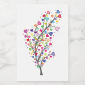 Boom van Liefde en Harmonie Voedselcontainer Etiket (Enkel label)