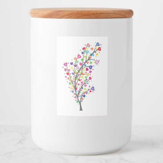 Boom van Liefde en Harmonie Voedselcontainer Etiket (Voorkant)