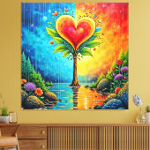 Boom van liefde en levensontwerp canvas afdruk (Insitu (Woonkamer))
