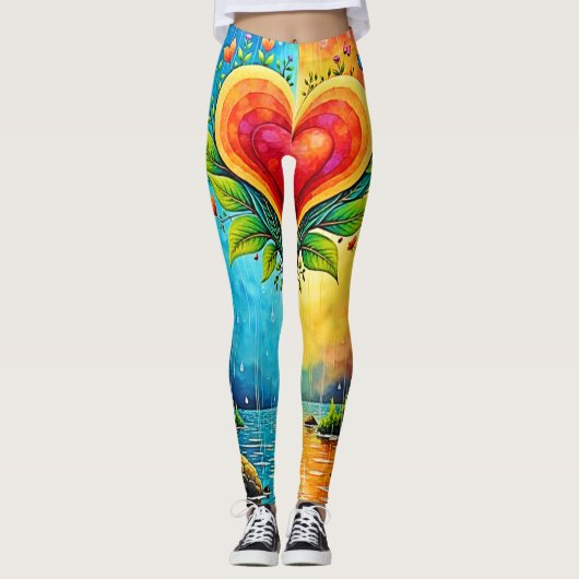 Boom van liefde en levensontwerp leggings (Voorkant)