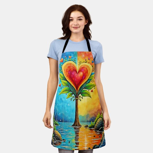 Boom van liefde en levensontwerp schort (Gedragen)