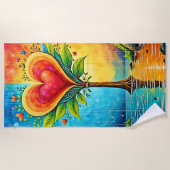 Boom van liefde en levensontwerp strandlaken (Voorkant)