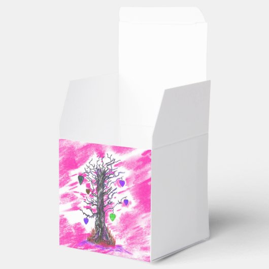 Boom van Liefde Roze Favor Bedankdoosjes (Geopend)