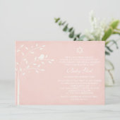 Boom van Life Baby Girl Naming Day Invite Kaart (Staand voorkant)