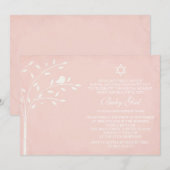 Boom van Life Baby Girl Naming Day Invite Kaart (Voorkant / Achterkant)