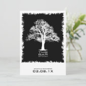 Boom van Life Bar Mitzvah Invitation Black Kaart (Staand voorkant)