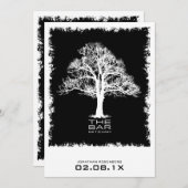 Boom van Life Bar Mitzvah Invitation Black Kaart (Voorkant / Achterkant)