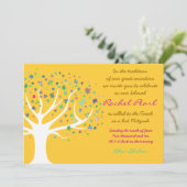 Boom van Life Bat Mitzvah Uitnodiging goud uit (Staand voorkant)