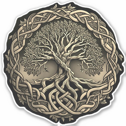 Boom van Life Celtic Knot Sticker (Voorkant)