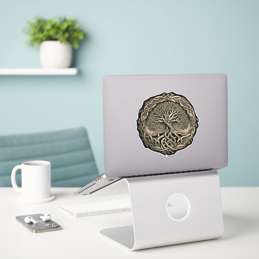 Boom van Life Celtic Knot Sticker (Laptop op bureau)