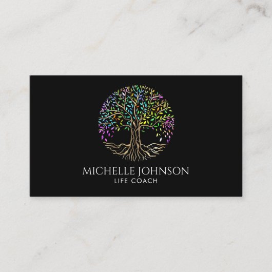 Boom van Life Coach Event Planner Cosmetics Visitekaartje (Voorkant)