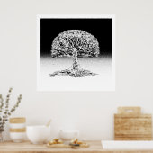 Boom van Life Coral Reef Black en White Poster (Keuken)