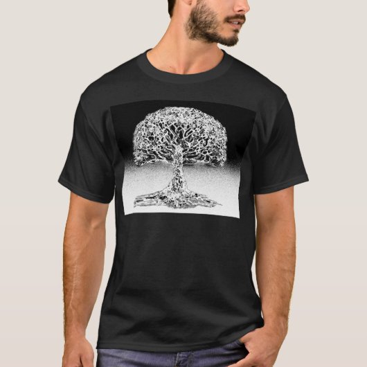Boom van Life Coral Reef Black en White T-shirt (Voorkant)