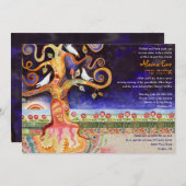 Boom van Life Doves Baby Noaming-uitnodiging Kaart (Voorkant / Achterkant)