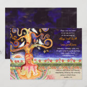 Boom van Life Doves Joodse huwelijksuitnodiging Kaart (Voorkant / Achterkant)