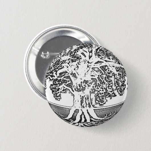Boom van Life Earth Ronde Button 5,7 Cm (Voorkant /achterkant)