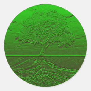 Boom van Life Green Energy Ronde Sticker