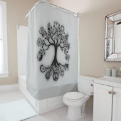 Boom van Life Harmony & Religie op grijs Douchegordijn (In situ)