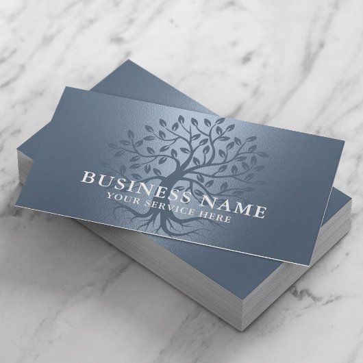 Boom van Life Health Wellness Salon Spa Dusty Blue Visitekaartje