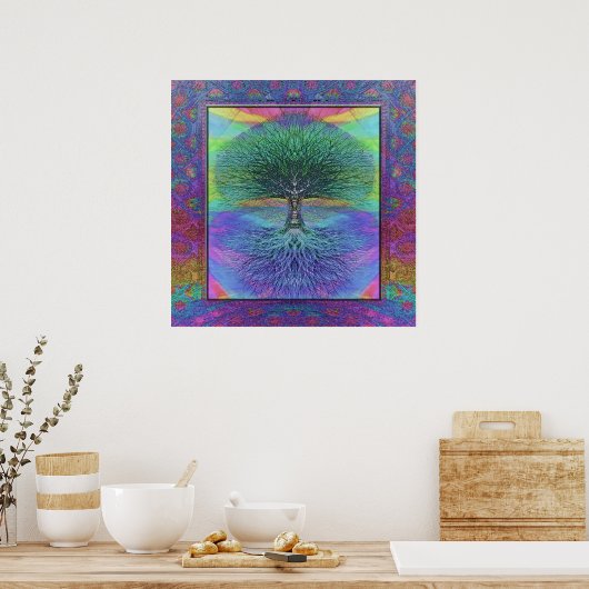 Boom van Life Hope en Peace Poster (Keuken)