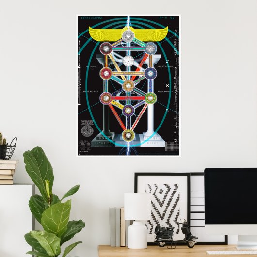 Boom van Life Kabbalah Etz haChayim Poster (Thuiskantoor)