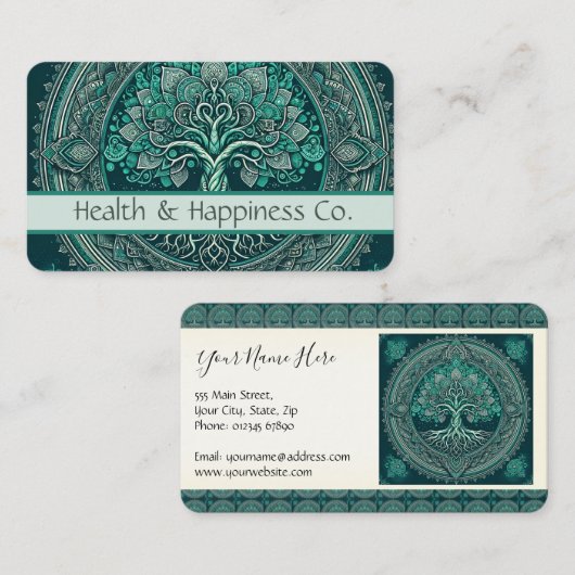 Boom van Life Mandala Visitekaartje (Voorkant / Achterkant)