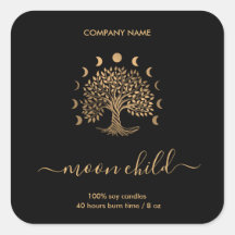 Boom van Life Moon Phases Square Sticker