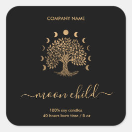 Boom van Life Moon Phases Square Sticker