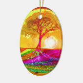 Boom van Life Sunrise Keramisch Ornament (Links)