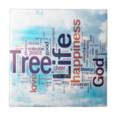 Boom van Life Word Cloud Tegeltje (Voorkant)