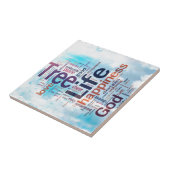 Boom van Life Word Cloud Tegeltje (Zijkant)