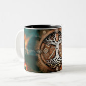 Boom van Life Yggdrasil Two-Tone Coffee Mok (Voorkant links)
