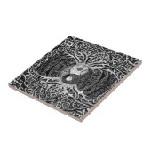 Boom van Life Yin Yang in zwart-wit Tegeltje (Zijkant)
