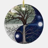 Boom van Life Yin Yang Keramisch Ornament (Achterkant)