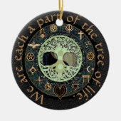 Boom van Life Yin Yang Peace Keramisch Ornament (Voorkant)