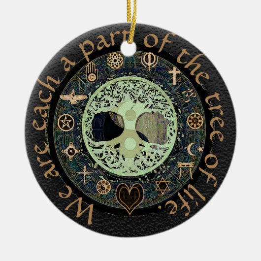 Boom van Life Yin Yang Peace Keramisch Ornament (Voorkant)