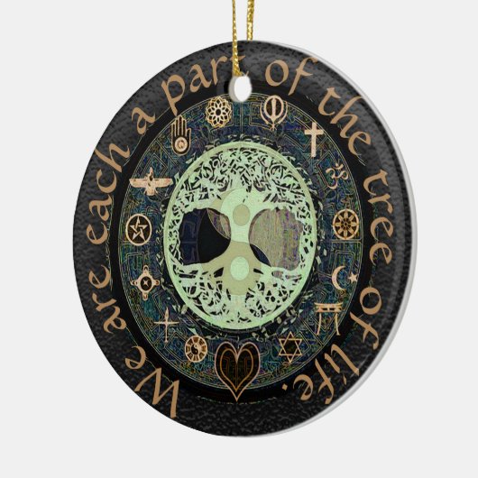 Boom van Life Yin Yang Peace Keramisch Ornament (Links)