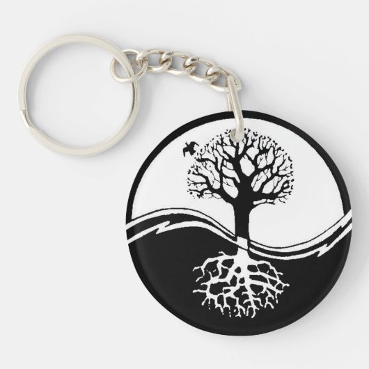 Boom van Life Yin Yang Sleutelhanger (Voorkant)