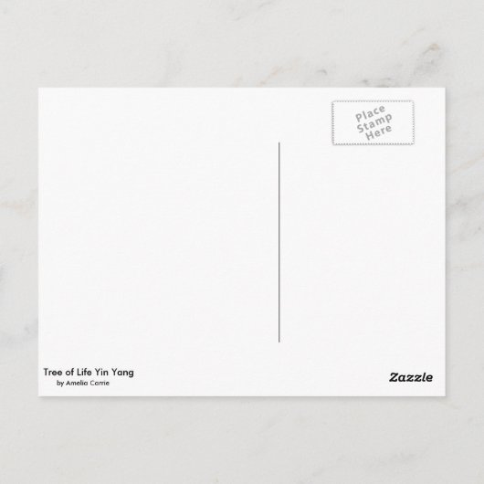 Boom van Life Yin Yang van Amelia Carrie Briefkaart (Achterkant)