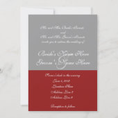 Boom van Love Red Gray Wedding Invitation Kaart (Voorkant)
