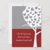Boom van Love Red Gray Wedding Invitation Kaart (Achterkant)