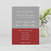 Boom van Love Red Gray Wedding Invitation Kaart (Staand voorkant)