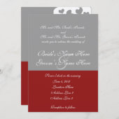 Boom van Love Red Gray Wedding Invitation Kaart (Voorkant / Achterkant)