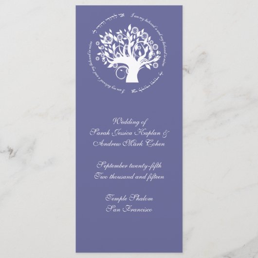 Boom van Paars van de Kaart van de Ceremonie van (Voorkant)