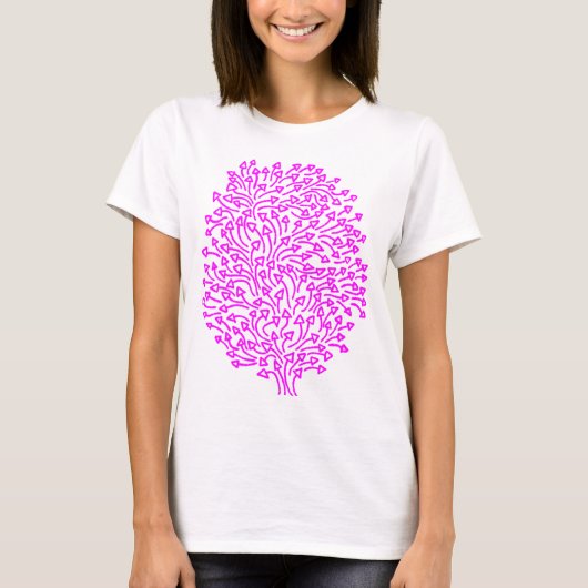 Boom van pijlen - magenta op licht t-shirt (Voorkant)
