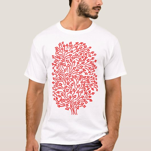 Boom van pijlen - Rood op licht T-shirt (Voorkant)
