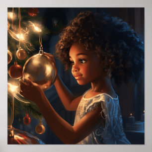 Boom van Reflecties: Afrikaans Amerikaans Meisje Poster